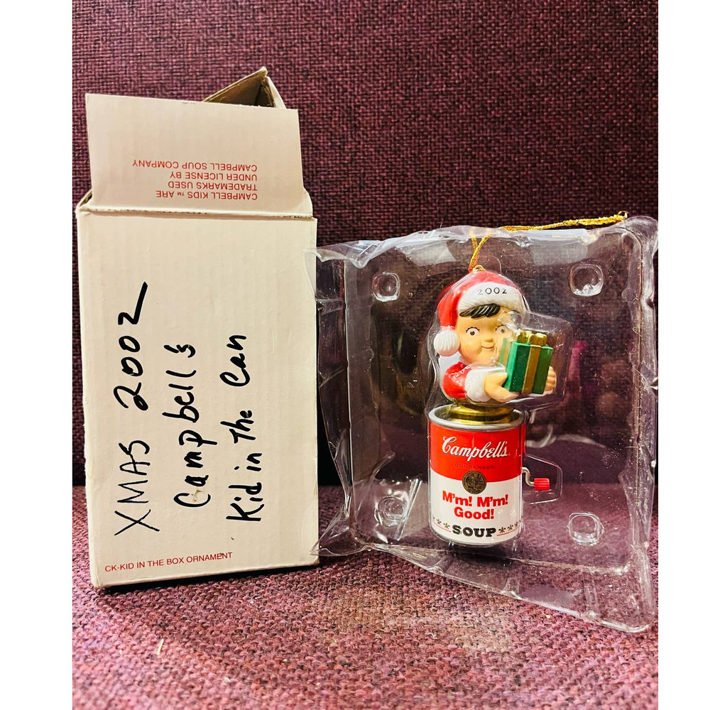 Vintage Campbell Soup boy in a Campbell soup can 2002